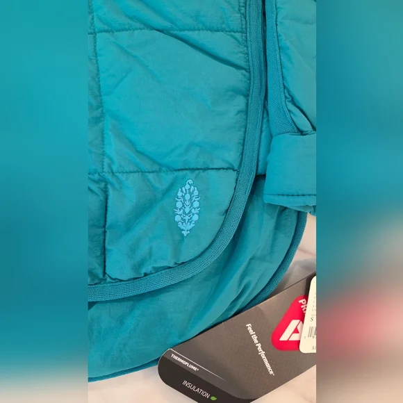 Free People Movement Pippa Packable Pullover Puffer Jacket Teal Coat - Picture 6 of 11